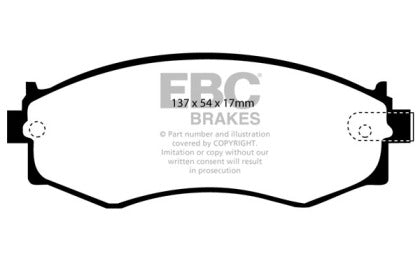 EBC, EBC BLUESTUFF NDX Street/Track Front Brake Pads For Nissan Skyline R32 GTE DP5792NDX