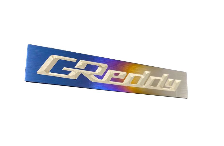 GReddy, GReddy Optional Titanium "GReddy" Emblem - (105x20mm)