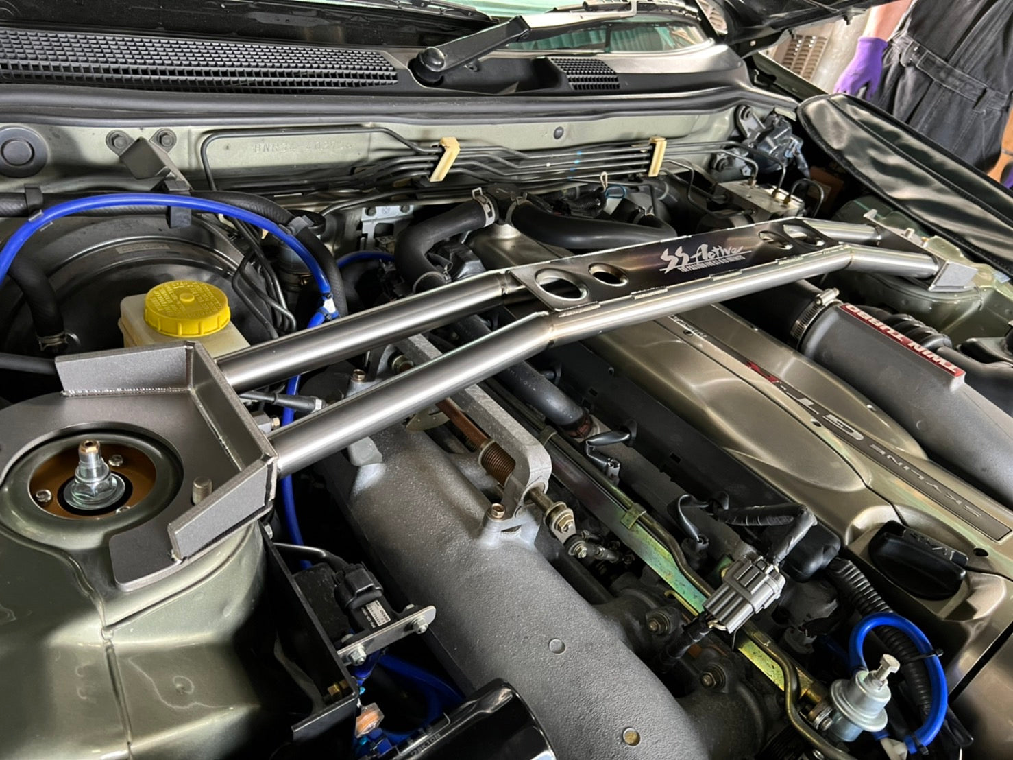 Garage Active, Garage Active Titanium Front Strut Bar For Nissan Skyline R32 GTR