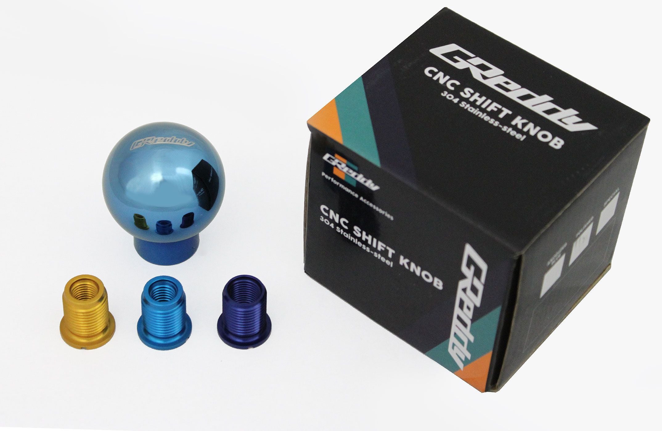 GReddy, Greddy Blue Anodized Over Polished Stainless Shift Knob Ball For Nissan Skyline 14500111