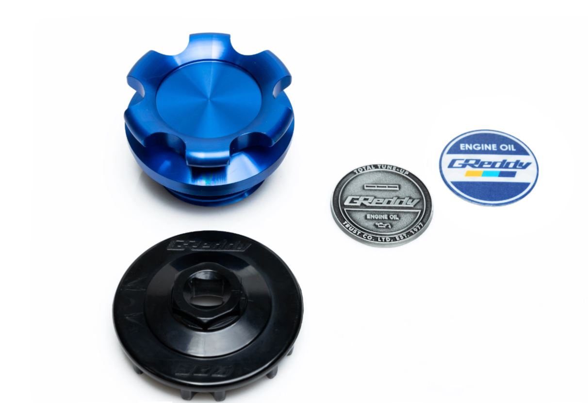 GReddy, Greddy Type-B Oil Filler Cap M32-P3.5 Blue For Nissan