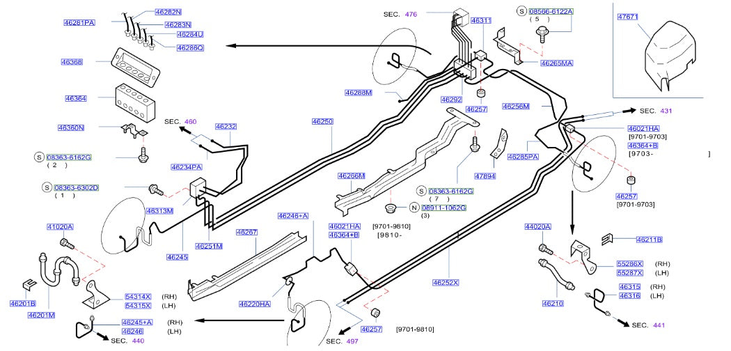 Nissan, Nissan Fairlady Z32 Brake Line Bracket Bolt (41020A/44020A)