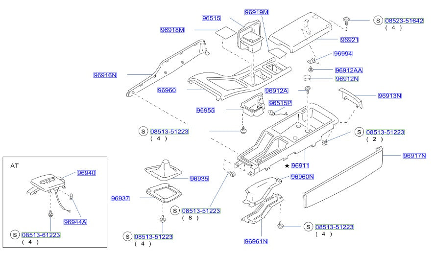 Nissan, Nissan Fairlady Z32 Center Console Finisher (96960)