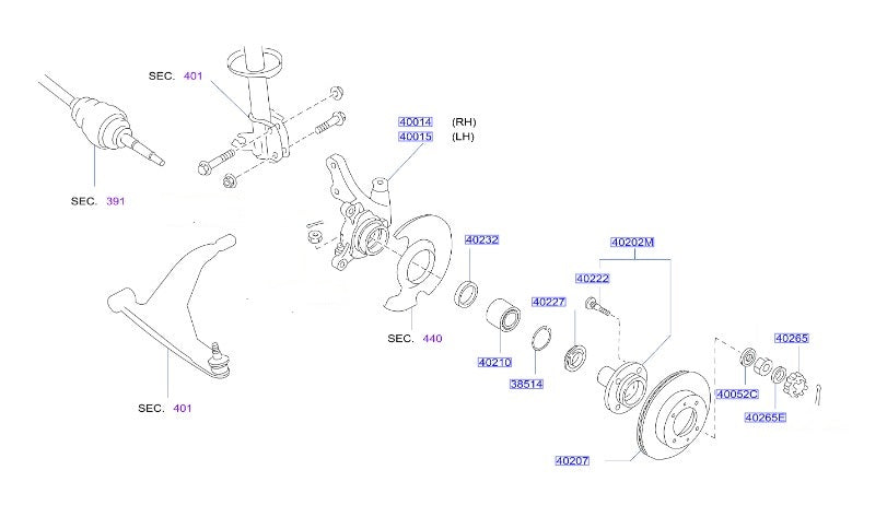 Nissan, Nissan Pulsar GTiR RNN14 Front or Rear Adjuster Cap Insulator (40265E/43265E)