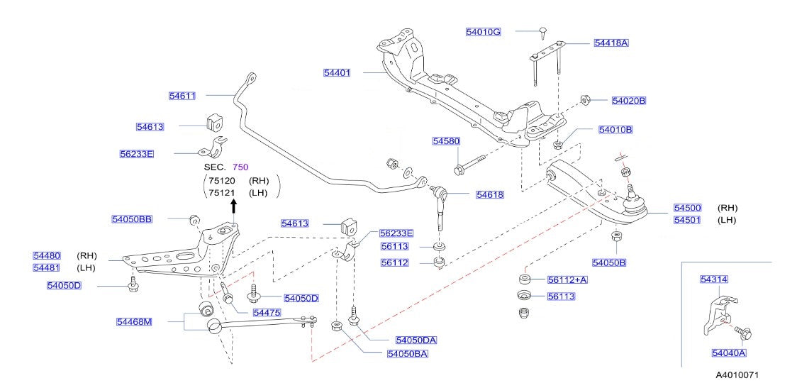 Nissan, Nissan Silvia/180SX S13 Front Suspension Tension Rod Right or Left (54468M)