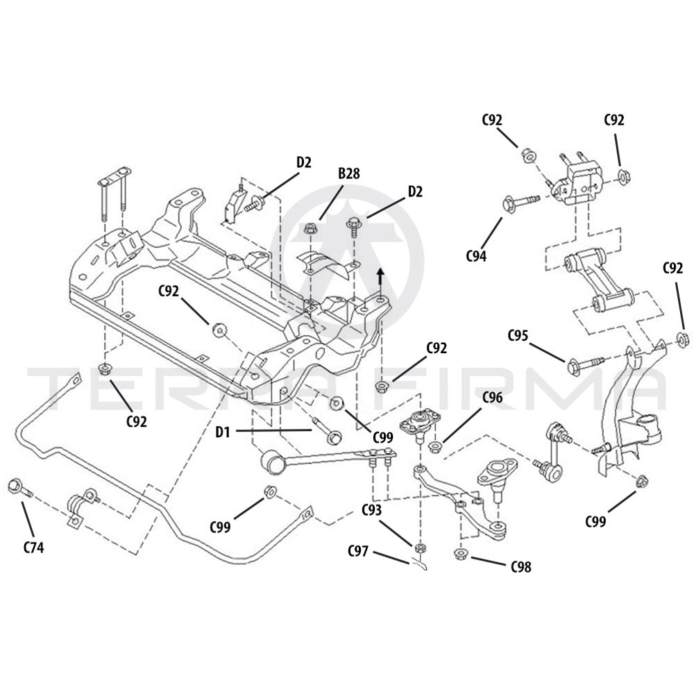 Nissan, Nissan Skyline R32 GTR GTS4 Front Subframe Member & Suspension Master Hardware Kit