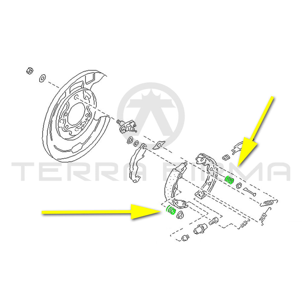 Nissan, Nissan Skyline R32 R33 R34 Rear Brake Shoe Anti Rattle Spring