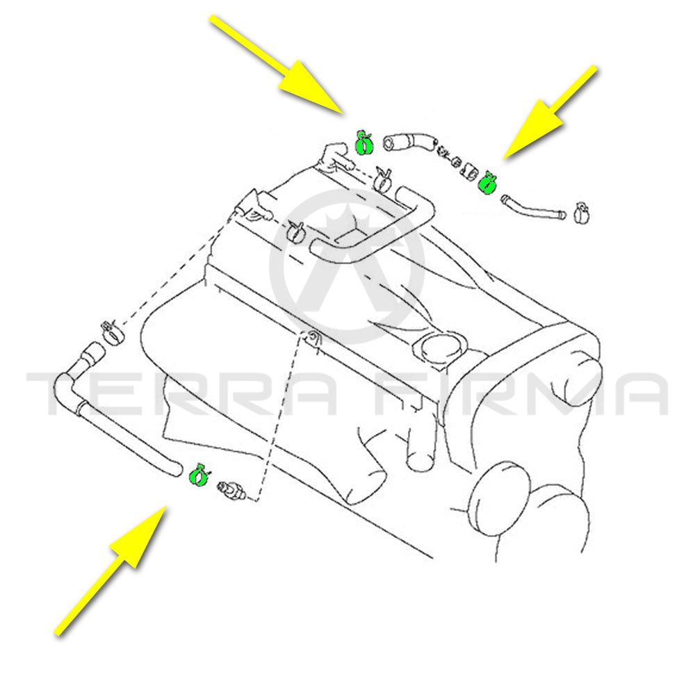 Nissan, Nissan Skyline R32 R34 GTR Positive Crankcase Ventilation PCV Wire Hose Clamp