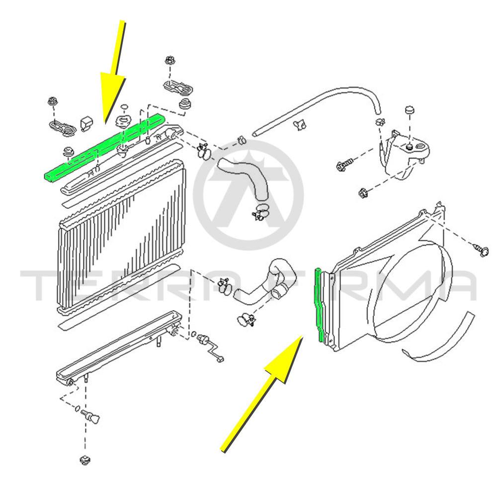 Terra Firma Automotive, Nissan Skyline R32 Radiator Seal Kit Upper & Sides